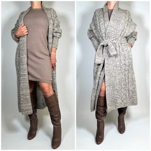 I.B. Diffusion wool mohair knit maxi coat cardigan duster